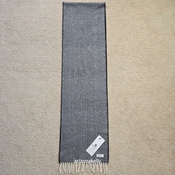 NWT McNutt Lambswool Herringbone Scarf Black + White Donegal Ireland - Picture 10 of 10